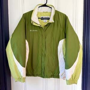 Columbia Winter Jacket, Size 1X Green White Coat